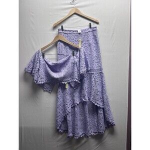 Esley Women’s Medium 2 Piece Dress Lavender High Low Lace Cutout NWT